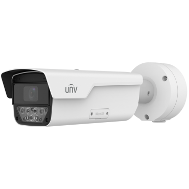 LPR Bullet IP Camera LPR 8 Megapixel Pro Range - LPR up to 120 Km/h | 60 FPS - 1/1.8" Progressive Scan CMOS - Motorized lens AF8 ~32 mm / WDR 140dB - Wise-ISP : IR LEDs 40 m : Audio and Alarms