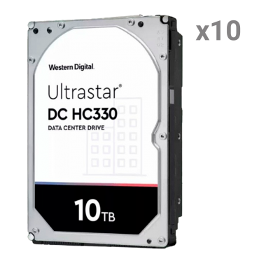 Western Digital Hard Drive - 10 units | Capacity 10 TB each - SATA 6 Gb/s interface - Model WUS721010ALE6L4 - Special for Servers and Data Centers - Loose or installed in DVR