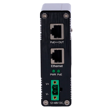 Hi-PoE Industrial Injector - Input RJ45 10/100/1000/2,5 T-base - Total power 60 W - Maximum distance 100 m - PoE/PoE+/PoE++ IEEE802.3af/at/bt - Stabilized and protected