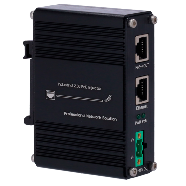 Hi-PoE Industrial Injector - Input RJ45 10/100/1000/2,5 T-base - Total power 60 W - Maximum distance 100 m - PoE/PoE+/PoE++ IEEE802.3af/at/bt - Stabilized and protected