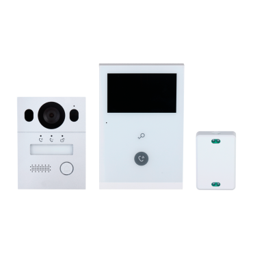 Video intercom kit - Technology 2 analog wires with WiFi - Includes board, monitor, hub 2 wires and bracket - Mobile App with P2P - Surface mounting