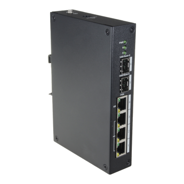 X-Security PoE Switch - 4 PoE ports + 2 SFP fiber ports - Speed 10/100Mbps - Port 60W 4 / ports 30W 1-3 / maximum 96W - Hi-PoE / IEEE802.3at (PoE+) / af (PoE+) - DIN rail mount