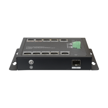 X-Security HiPoE Switch - 8 PoE ports + 2 Uplink (RJ45) + 1 Uplink (SFP) - 8x 10/100Mbps + 2x 10/100/1000Mbps + 1 SFP Giga - 2 Hi-PoE + Ports 6 PoE+ Ports - Maximum consumption 96 W - Wall installation