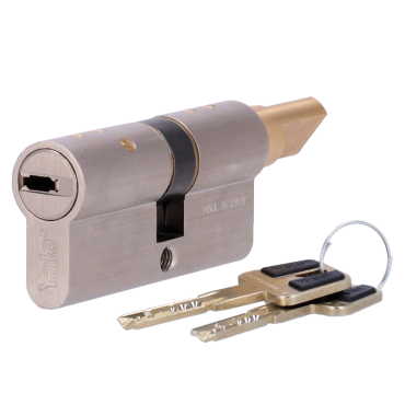 High security double clutch cylinder - Anti-bumping, lock pick, drill and breakage - Suitable for YALE-LINUS-L2 - System of 7 active pins and 2 sensors - Dimensions 30 x 35 mm - Include 2 physical keys