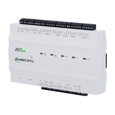 Multi-identification access controller - Facial, fingerprint, card, dynamic QR or PIN - TCP/IP Communication - 4 Wiegand readers | 4 RS485 readers - Relay output for 2 doors - ZKBioCV Software 5 doors/5 APP included