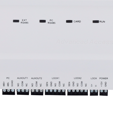 Multi-identification access controller - Facial, fingerprint, card, dynamic QR or PIN - TCP/IP Communication - 4 Wiegand readers | 4 RS485 readers - Relay output for 2 doors - ZKBioCV Software 5 doors/5 APP included